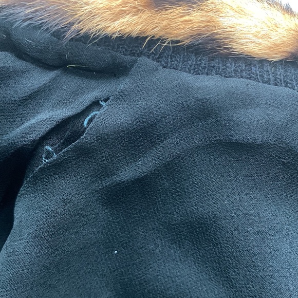 Vintage Luxury Garage Sale Real Fur Leopard🐆Animal Print Cropped Black Cardigan - Picture 9 of 15